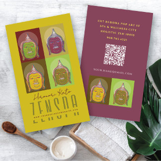 Buddha Pop Art Modern Zen Holistische Spa & Wellne Visitekaartje