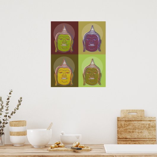 Buddha Pop Art Zen Retro Modern Custom Poster (Keuken)