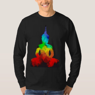 Buddha Regenboog Liefde Yoga Houding T Namaste T-shirt