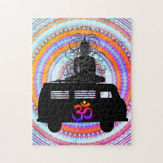 Buddha Retro Hippie Om Symbol Mandala Jigzaag Puzz Legpuzzel (Verticaal)