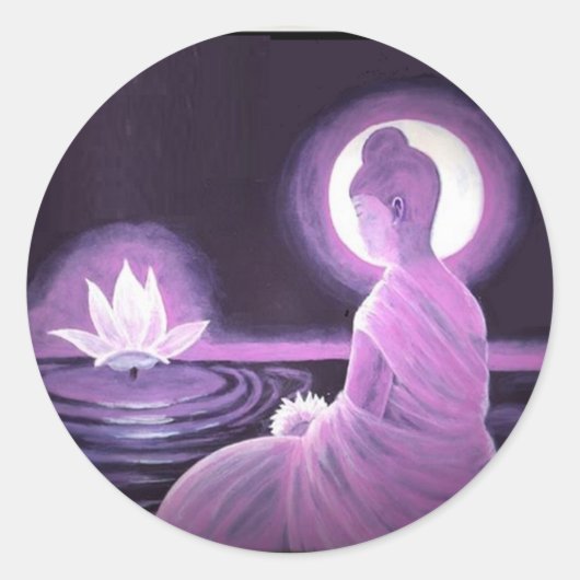 Buddha Ronde Sticker (Voorkant)