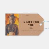 Buddha schrijft een cadeau voor je persoonlijke ca cadeaulabel (Voorkant (Horizontaal))