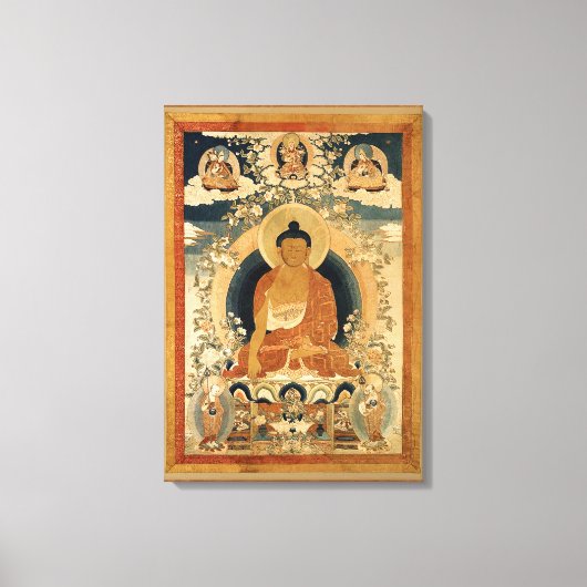 Buddha Shakyamuni Thangka Canvas Afdruk (Voorkant)