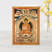 Buddha Shakyamuni Thangka Kaart (Gele Bloem)