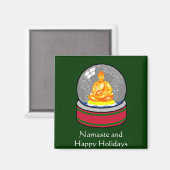 Buddha Snow Wereldbol Magneet (Voorkant / Achterkant)