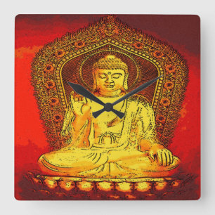 Buddha Wall Clock Vierkante Klok