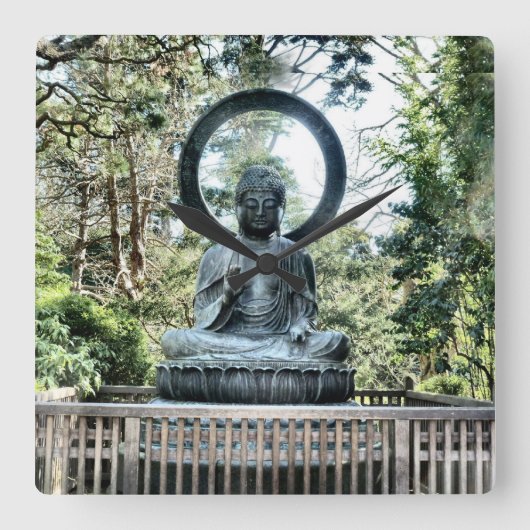 Buddha Wall Clock Vierkante Klok (Voorkant)