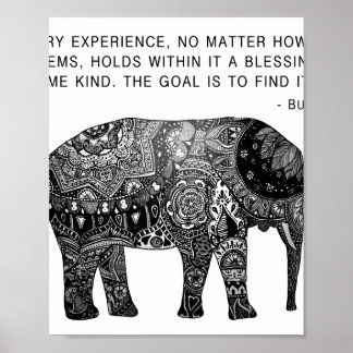 Buddha Wisdom Elephant Poster