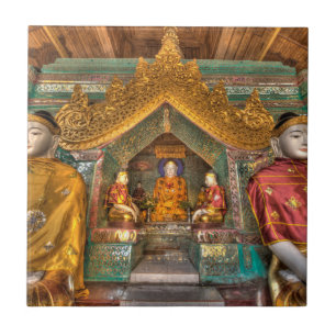 Buddha's In Een Tempel Tegeltje