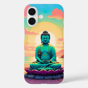 Buddha's Zonsondergangreflectie iPhone 16 Hoesje