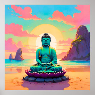 Buddha's Zonsondergangreflectie Poster