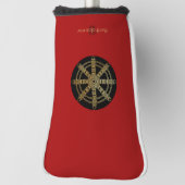 Buddhism Golden Dharma Wheel Personalized Golfheadcover (Draai 90)