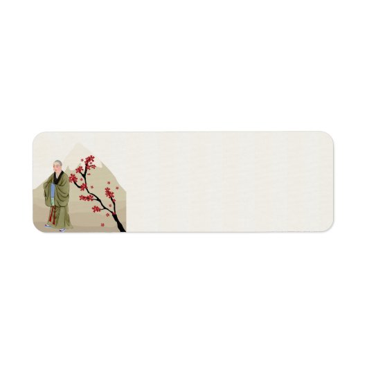 Buddhist Monk Return Address Label (Voorkant)