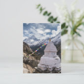 Buddhist Shrine & Prayer Flags, Himalaya Mountains Briefkaart (Staand voorkant)