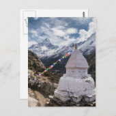 Buddhist Shrine & Prayer Flags, Himalaya Mountains Briefkaart (Voorkant / Achterkant)
