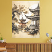Buddhist Temple Canvas Afdruk (Insitu (Woonkamer))