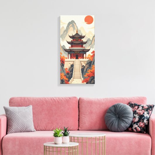 Buddhist Temple Canvas Print (Insitu (Woonkamer))
