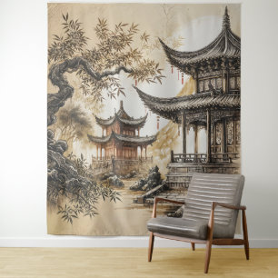 Buddhist Temple Wandkleed