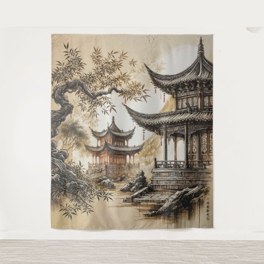 Buddhist Temple Wandkleed (Voorkant)