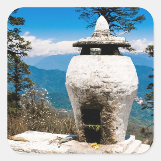 Buddhist Worship Site Vierkante Sticker (Voorkant)