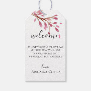 Budding Branch Bruiloft Welkomsttas Cadeaulabel