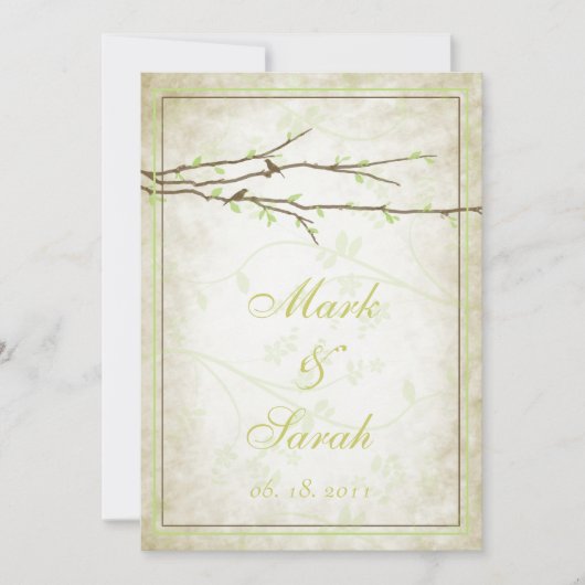 Budding Branches with Birds  III Invitation Kaart (Voorkant)