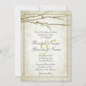 Budding Branches with Birds  III Invitation Kaart (Achterkant)