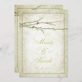 Budding Branches with Birds  III Invitation Kaart (Voorkant / Achterkant)