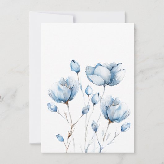 Budding met Joy Blue Baby shower Invite Kaart (Achterkant)