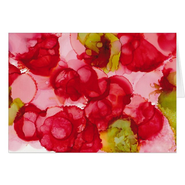 "Budding Red" — Alcohol Ink Art Print (Voorkant Horizontaal)