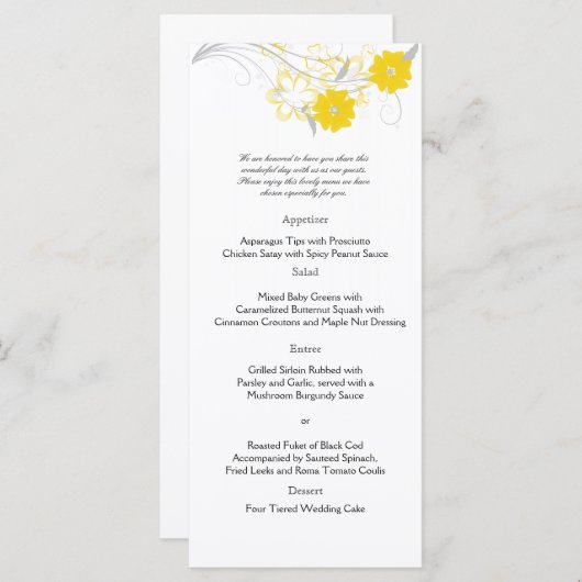 Budding Romance dans le menu Mariage jaune (Devant / Derrière)