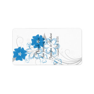 Budding Romance en bleu Mariage Lip Balm Étiquette