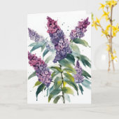 Buddleia - Watercolor bloemen Kaart (Gele Bloem)