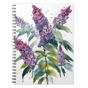 Buddleia - Watercolor bloemen Notitieboek