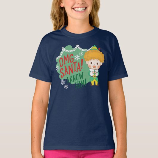 Buddy de Elf OMG Santa! Ik ken hem! T-shirt (Voorkant)