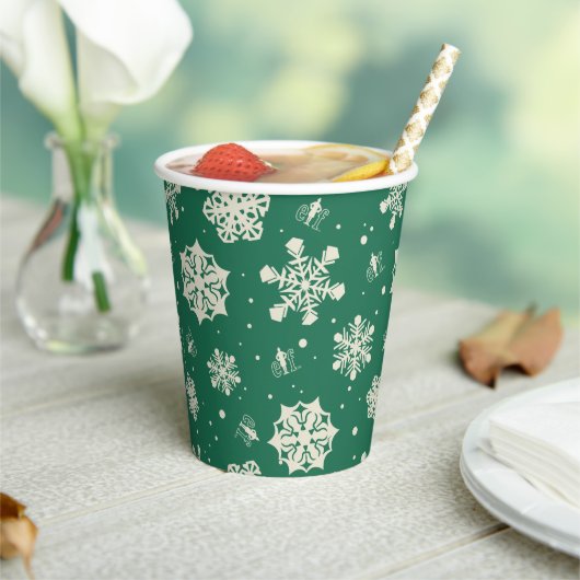 Buddy de Elf Sneeuwvlok Patroon Papieren Bekers (Insitu)