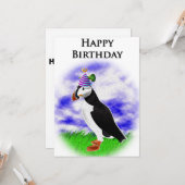 Buddy La carte d'anniversaire Puffin (Devant/Arrière en situation)