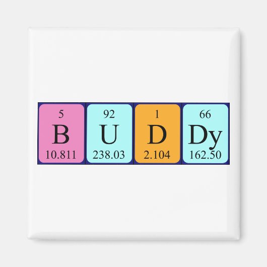 Buddy periodieke table name magnet magneet (Voorkant)