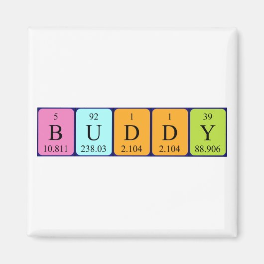 Buddy periodieke table name magnet magneet (Voorkant)
