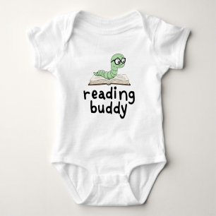 Buddy Schattigee boekenwurm lezen met boek Romper