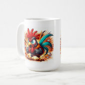 "Buddy the Brilliant Rooster" Mug Koffiemok (Voorkant links)
