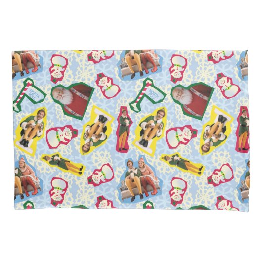 Buddy the Elf and Santa North Pole Pattern Kussensloop (Voorkant)