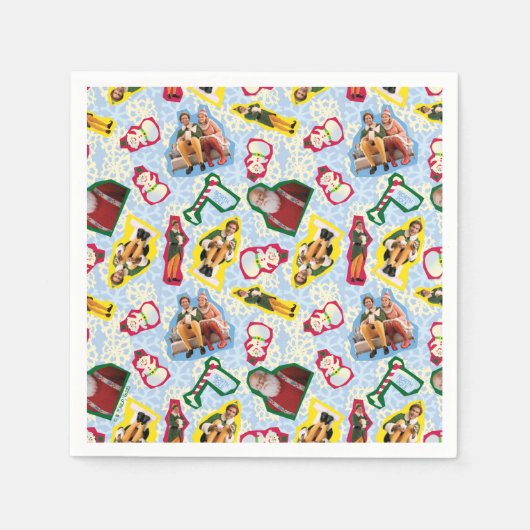Buddy the Elf and Santa North Pole Pattern Servet (Voorkant)