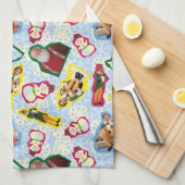 Buddy the Elf and Santa North Pole Pattern Theedoek (Quarter Fold)