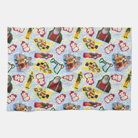 Buddy the Elf and Santa North Pole Pattern Theedoek (Horizontaal)