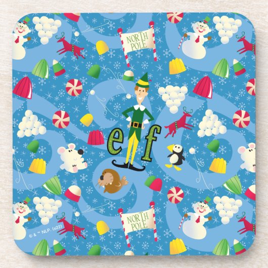 Buddy the Elf Cartoon Pattern Bier Onderzetter (Voorkant)