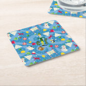 Buddy the Elf Cartoon Pattern Vierkante Kartonnen Onderzetter (Schuin)