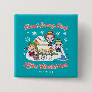 Buddy the Elf Chibi Graphic Vierkante Button 5,1 Cm