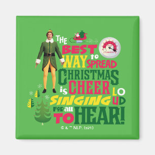 Buddy the Elf Christmas Cheer Graphic Quote Magneet