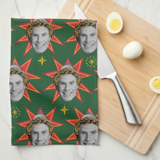 Buddy the Elf Emoties Pattern Theedoek (Quarter Fold)